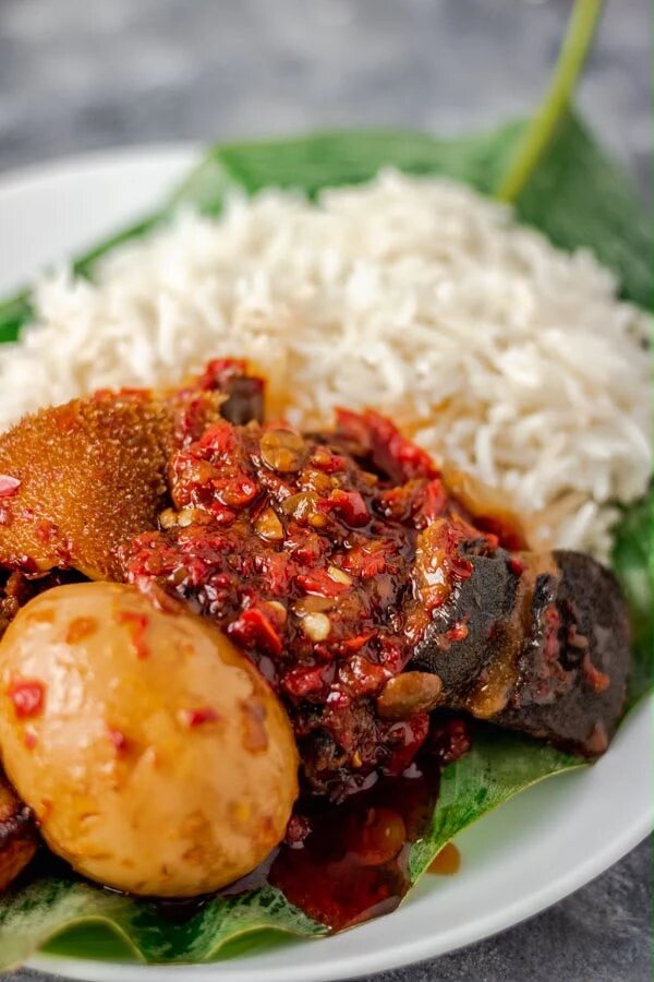 Ofada Rice with Ayamase